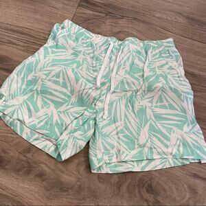 Cathy green and white linen shorts size XL